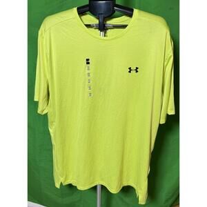 Under Armour UA Tech Vent Loose Fit Yellow Short Sleeve Shirt Men's L NEW